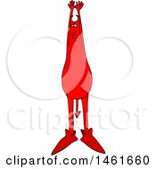 Clipart Of A Chubby Red Devil Stretching Royalty Free Vector Illustration by djart