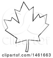 Black And White Canadian Maple Leaf Outline