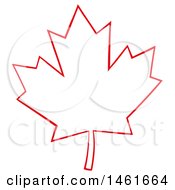 Red Outlined Canadian Maple Leaf