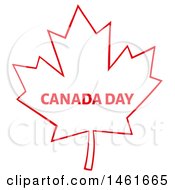 Red Maple Leaf With Canada Day Text
