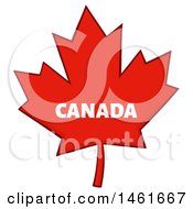 Red Canadian Maple Leaf With Canada Text