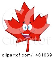 Clipart Of A Red Canadian Maple Leaf Mascot Character Royalty Free Vector Illustration by Hit Toon