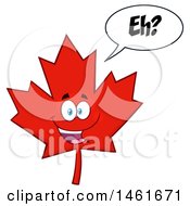 Talking Red Canadian Maple Leaf Mascot Character Saying Eh