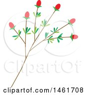 Poster, Art Print Of Plant With Red Buds