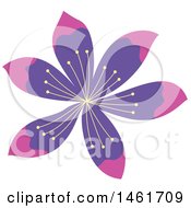 Clipart Of A Purple Flower Royalty Free Vector Illustration