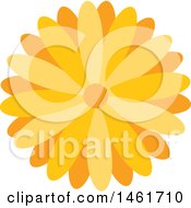 Clipart Of An Orange Flower Royalty Free Vector Illustration