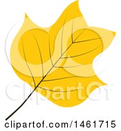 Clipart Of A Yellow Autumn Maple Leaf Royalty Free Vector Illustration