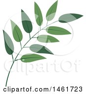 Clipart Of A Branch Of Green Leaves Royalty Free Vector Illustration