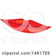 Clipart Of A Womans Red Lips Royalty Free Vector Illustration by Cherie Reve