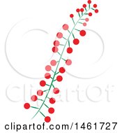 Clipart Of A Branch With Red Berries Royalty Free Vector Illustration by Cherie Reve