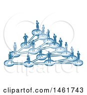 Clipart Of A Linking Diagram Of Networked Business People Royalty Free Vector Illustration