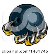 Clipart Of Monster Or Eagle Claws Holding A Bowling Ball Royalty Free Vector Illustration