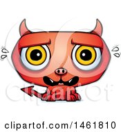 Clipart Of A Cartoon Scared Evil Devil Royalty Free Vector Illustration