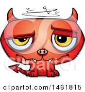 Clipart Of A Cartoon Dizzy Evil Devil Royalty Free Vector Illustration