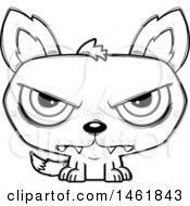 Poster, Art Print Of Cartoon Lineart Mad Evil Wolf