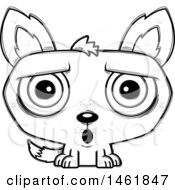 Poster, Art Print Of Cartoon Lineart Surprised Evil Wolf
