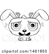 Clipart Of A Cartoon Lineart Scared Evil Jackalope Royalty Free Vector Illustration by Cory Thoman