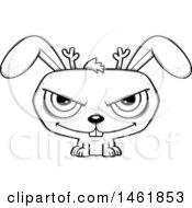 Clipart Of A Cartoon Lineart Evil Jackalope Royalty Free Vector Illustration by Cory Thoman