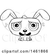 Cartoon Outline Scared Evil Bunny Rabbit