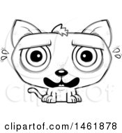 Cartoon Outline Scared Evil Cat