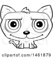 Cartoon Outline Happy Evil Cat