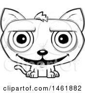 Poster, Art Print Of Cartoon Outline Grinning Evil Cat
