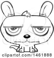 Clipart Of A Cartoon Lineart Bored Evil Kangaroo Royalty Free Vector Illustration by Cory Thoman
