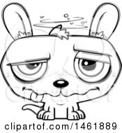 Clipart Of A Cartoon Lineart Dizzy Evil Kangaroo Royalty Free Vector Illustration