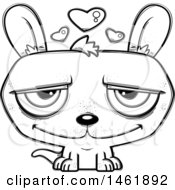 Clipart Of A Cartoon Lineart Loving Evil Kangaroo Royalty Free Vector Illustration by Cory Thoman