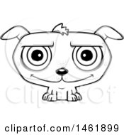 Cartoon Outline Happy Evil Puppy Dog
