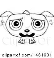 Cartoon Outline Scared Evil Puppy Dog
