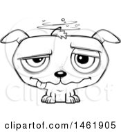 Cartoon Outline Evil Drunk Puppy Dog