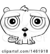 Clipart Of A Cartoon Lineart Surprised Evil Beaver Royalty Free Vector Illustration by Cory Thoman