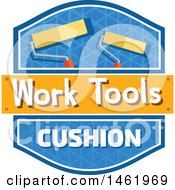 Clipart Of A Rolling Paintbrush Tool Design Royalty Free Vector Illustration