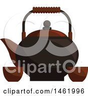 Clipart Of A Tea Pot With Cups Royalty Free Vector Illustration