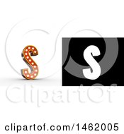 Clipart Of A 3d Illuminated Theater Styled Vintage Letter S With Alpha Map For Isolation Royalty Free Illustration