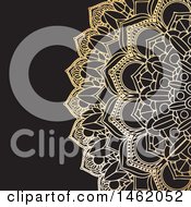 Poster, Art Print Of Golden Ornate Mandala Design On Black