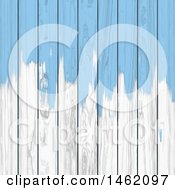 Clipart Of A Background Of Blue Paint On White Wood Royalty Free Vector Illustration