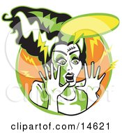 The Bride Of Frankenstein Screaming Clipart Illustration by Andy Nortnik