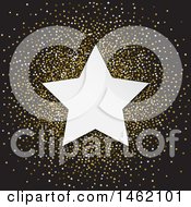 Poster, Art Print Of White Star Frame Over Golden Glitter On Black