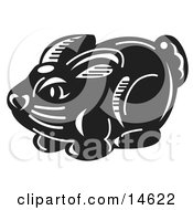 Black And White Chocolate Easter Bunny Candy Clipart Illustration by Andy Nortnik