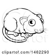 Clipart Of A Black And White Vole Royalty Free Vector Illustration by AtStockIllustration