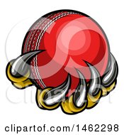 Clipart Of Monster Or Eagle Claws Holding A Cricket Ball Royalty Free Vector Illustration