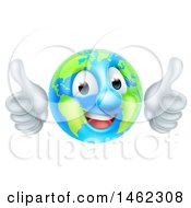 Clipart Of A Happy Earth Globe Mascot Giving Two Thumbs Up Royalty Free Vector Illustration