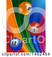 Clipart Of A Rainbow Curve With 3d Bingo Balls Royalty Free Vector Illustration