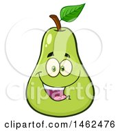 Clipart Of A Happy Pear Mascot Character Royalty Free Vector Illustration