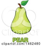 Poster, Art Print Of Green Pear Over Text