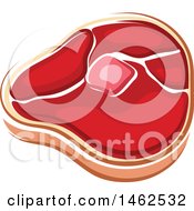 Clipart Of A Steak Royalty Free Vector Illustration