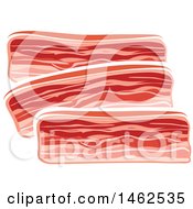 Clipart Of Bacon Slices Royalty Free Vector Illustration