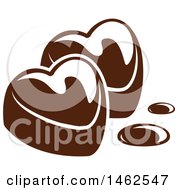 Clipart Of A Chocolate Heart Design Royalty Free Vector Illustration